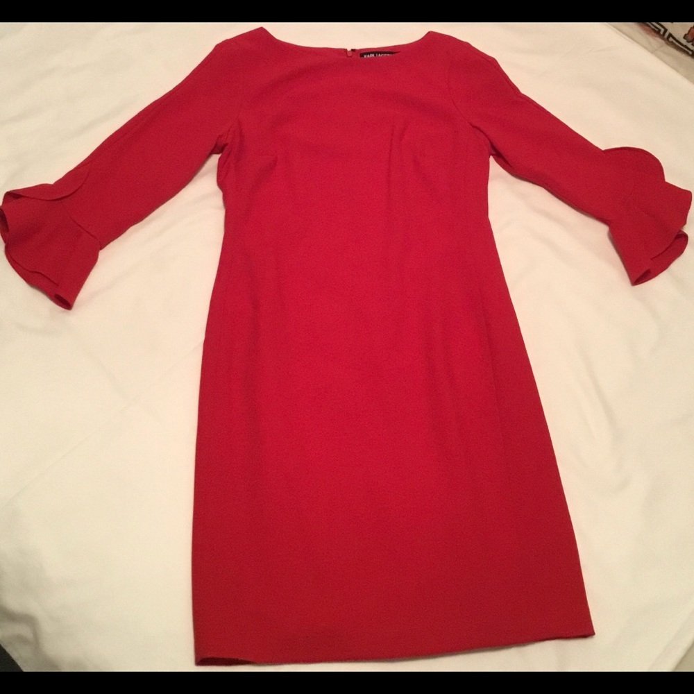 Karl Lagerfeld | Size 6 | Tulip Ruffle 3/4 sleeve | Above the knee - Picture 8 of 9